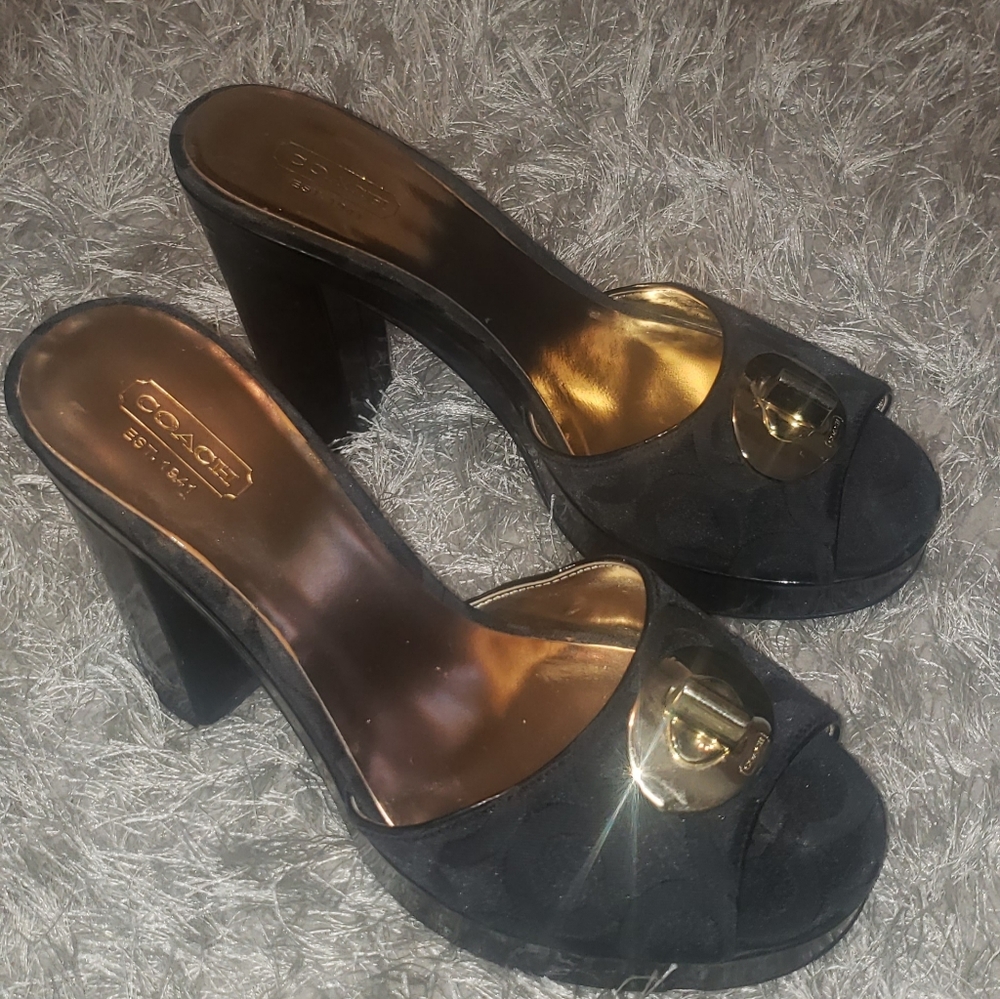 Coach black heel